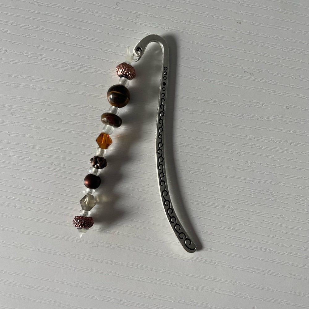 Handmade Copper Beaded Metal Bookmark